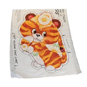 Vintage RAGS THE BABY TIGER Fabric Cut & Sew Fabric Panel
